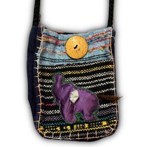 Handmade Woven Elephant Micro Pouch